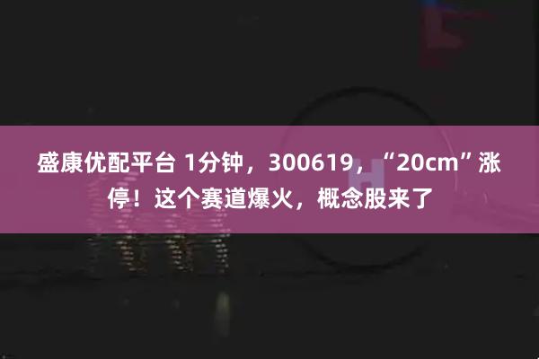 盛康优配平台 1分钟，300619，“20cm”涨停！这个赛道爆火，概念股来了